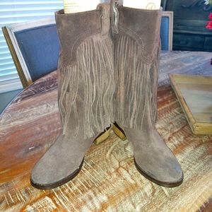 Lucky Brand fringed suede boots